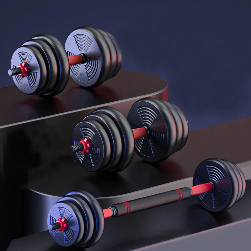 5-44lbs Adjustable Dumbbell to Barbell Set, Anti-Slip Grip