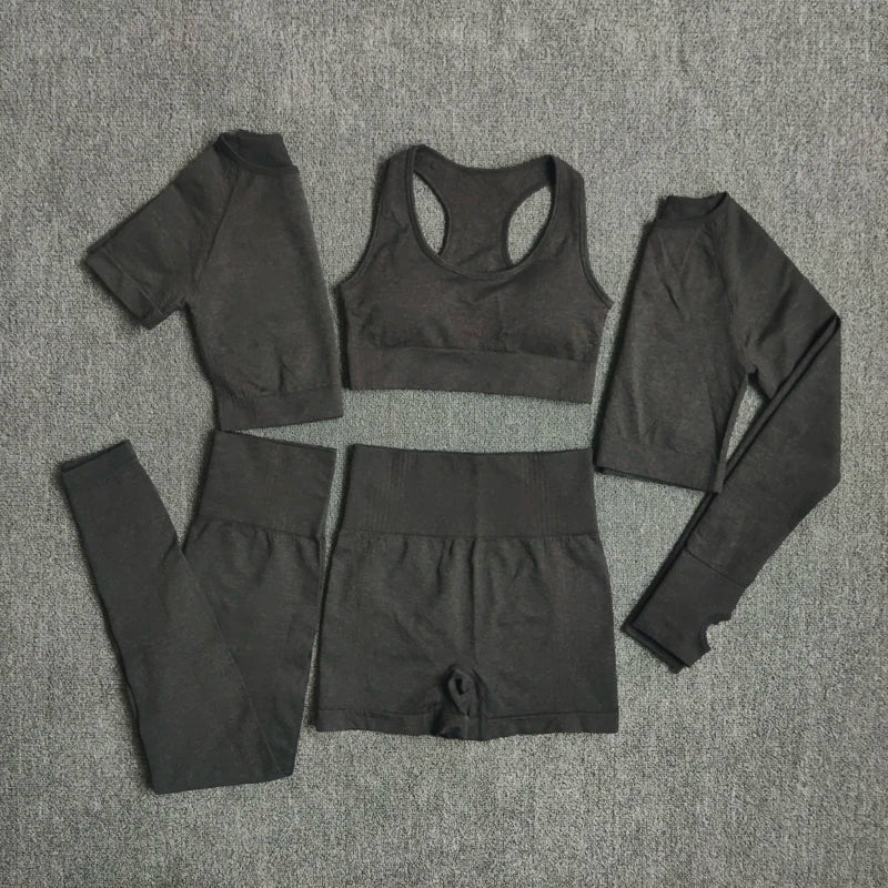 2/3/5PCS Seamless Women Yoga Set Workout Sportswear