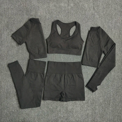 2/3/5PCS Seamless Women Yoga Set Workout Sportswear