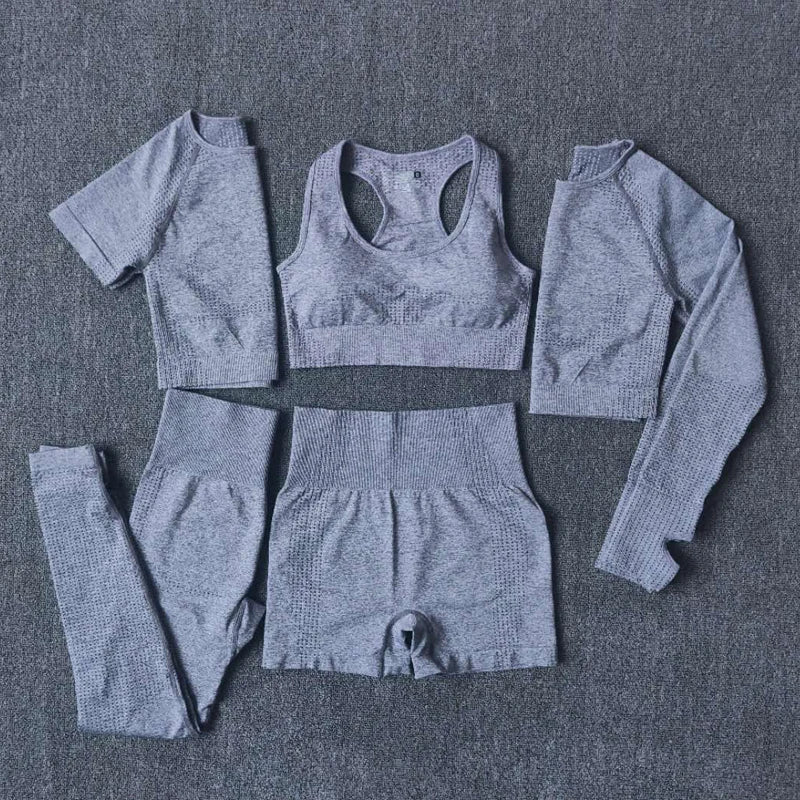 2/3/5PCS Seamless Women Yoga Set Workout Sportswear