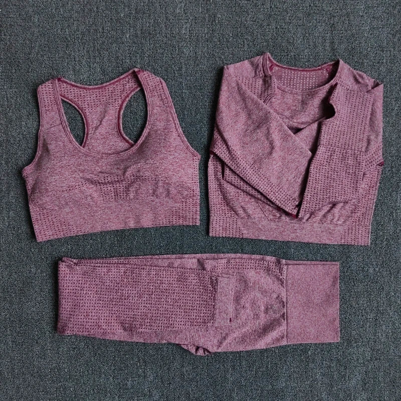 2/3/5PCS Seamless Women Yoga Set Workout Sportswear