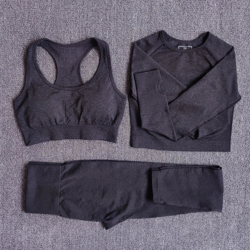 2/3/5PCS Seamless Women Yoga Set Workout Sportswear