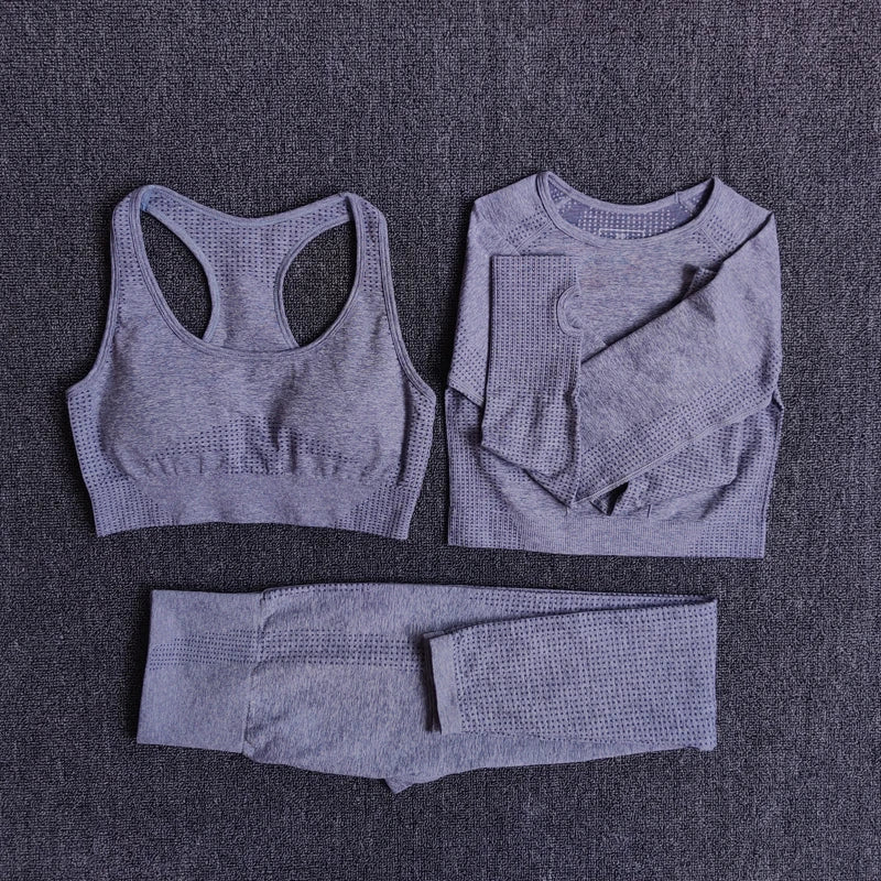 2/3/5PCS Seamless Women Yoga Set Workout Sportswear