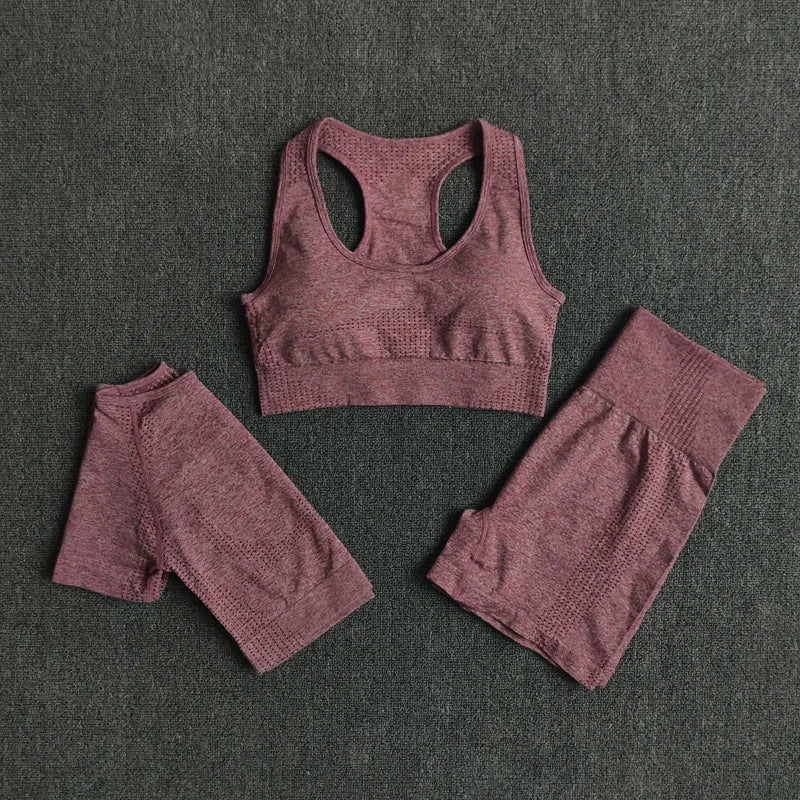 2/3/5PCS Seamless Women Yoga Set Workout Sportswear