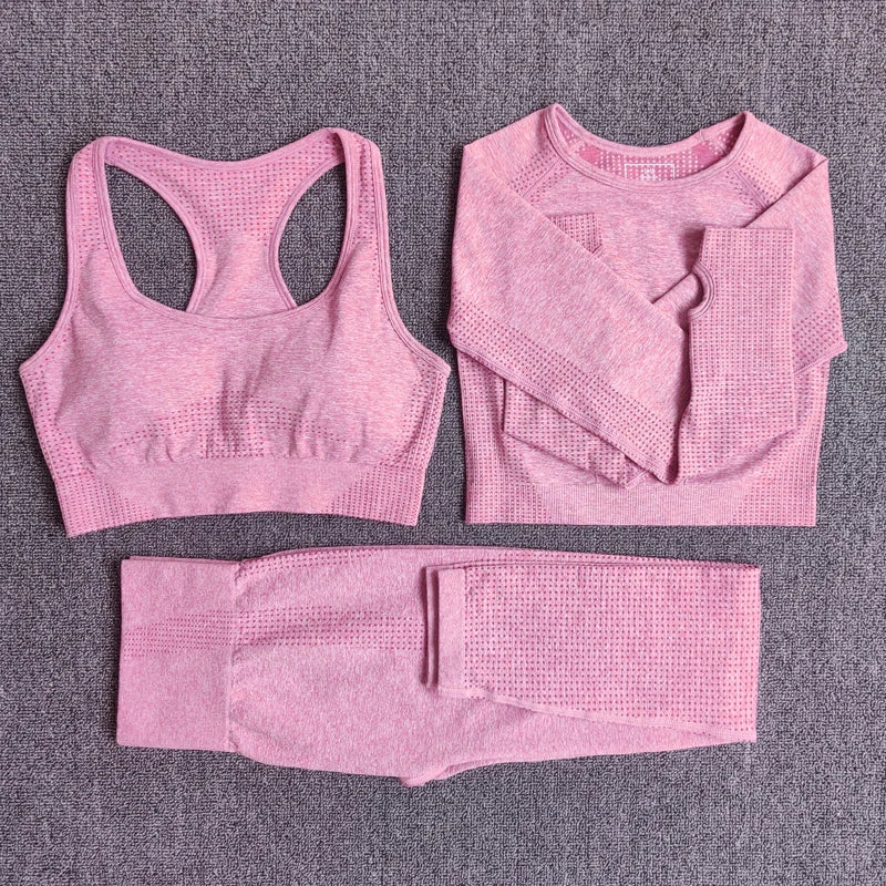 2/3/5PCS Seamless Women Yoga Set Workout Sportswear
