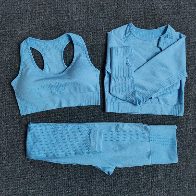 2/3/5PCS Seamless Women Yoga Set Workout Sportswear