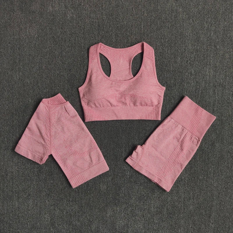 2/3/5PCS Seamless Women Yoga Set Workout Sportswear