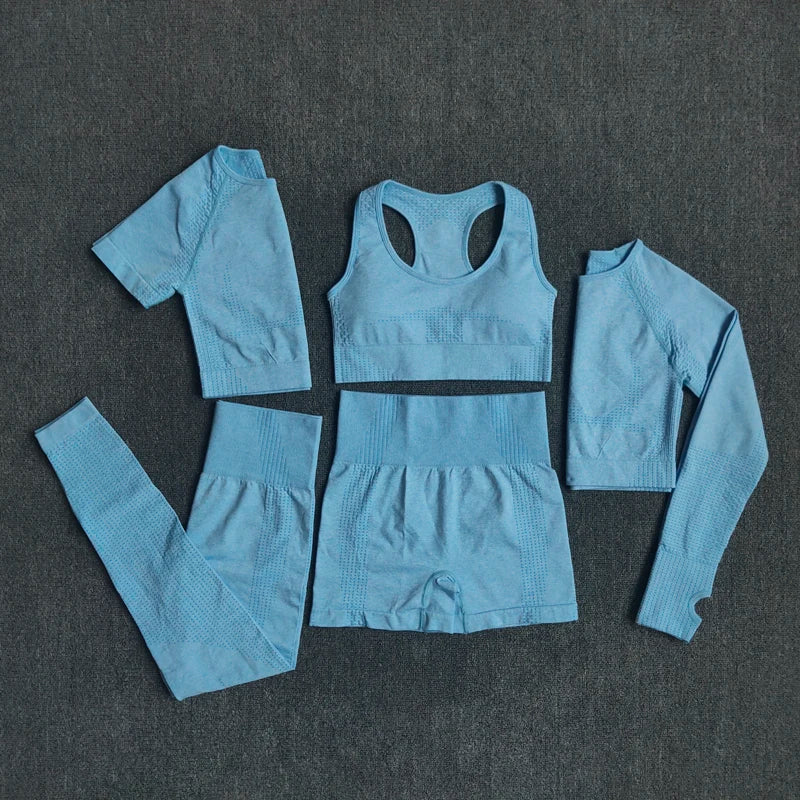 2/3/5PCS Seamless Women Yoga Set Workout Sportswear
