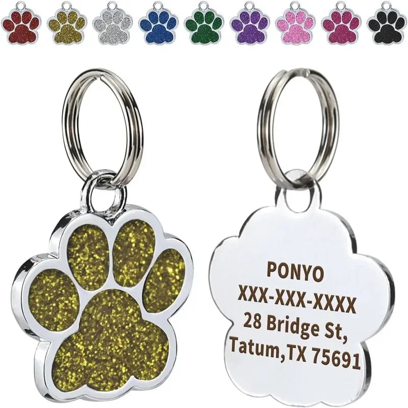 Free Personalized Dog Cat Plate Tags Engraved Puppy Pet ID Name