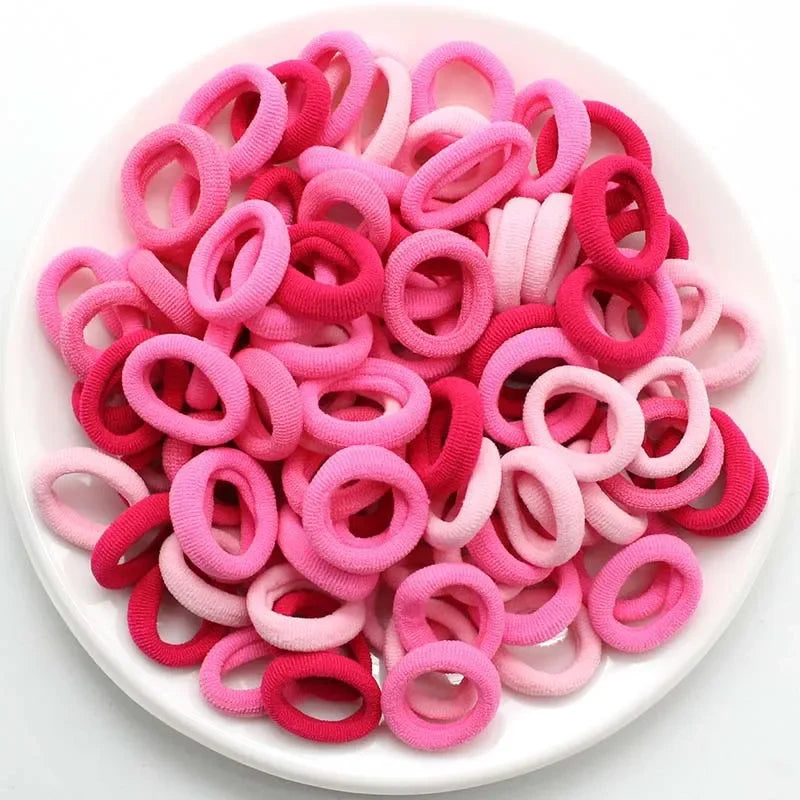 100/200PCS Women Girls Colorful Nylon Elastic Hair Bands Ponytail Hold Small Hair Tie