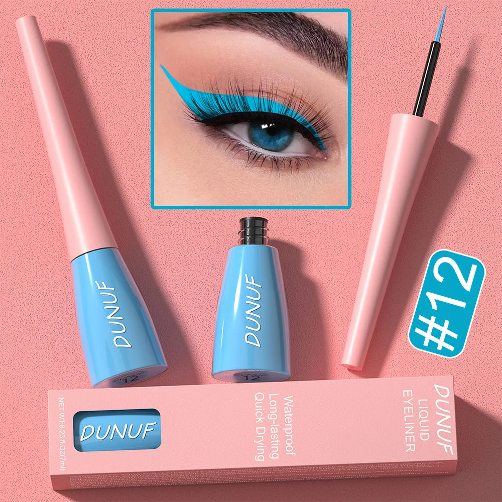 7ML Colourful Liquid Eyeliner Waterproof Lasting Matte Eyeliner Quick Drying Eyes Makeup Tools Black Pink Eyeliner beauty Cosmet