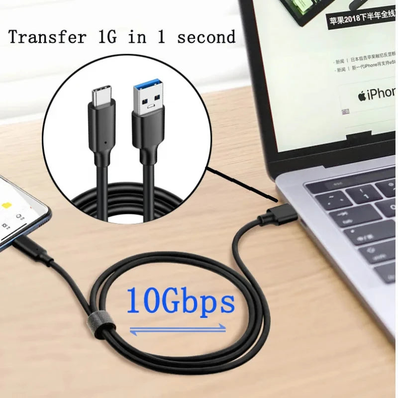 USB3.2 10Gbps Cable USB Type A to USB C 3.2 Gen2 Cable Data Transfer USB C