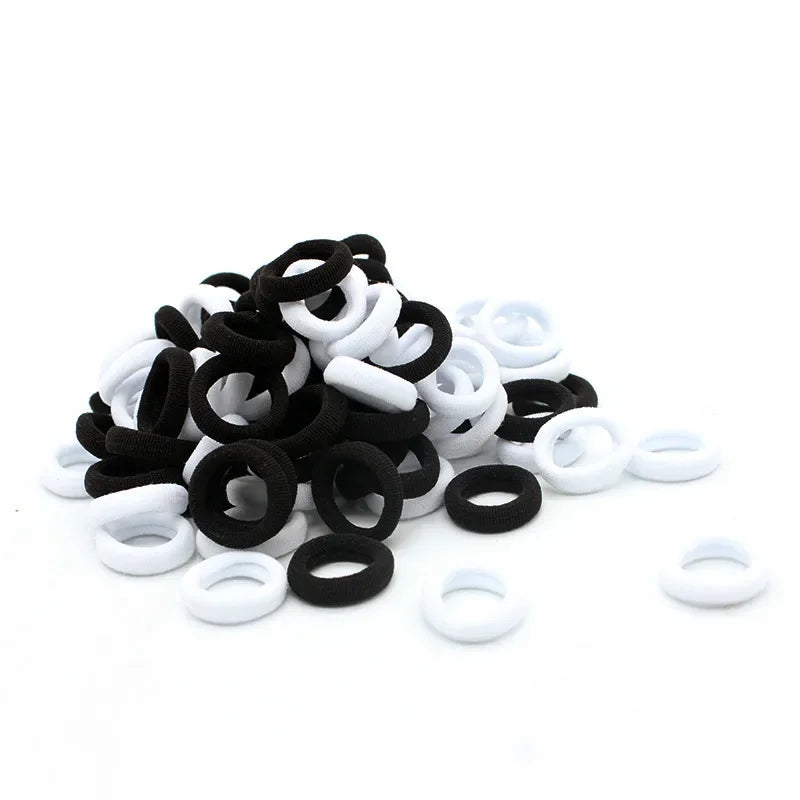 100/200PCS Women Girls Colorful Nylon Elastic Hair Bands Ponytail Hold Small Hair Tie