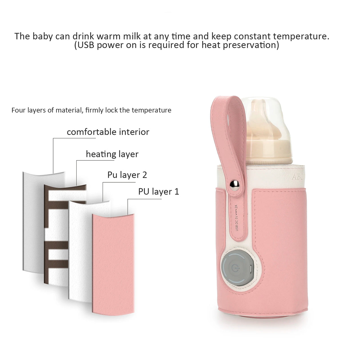 3 Temperature Adjustable Portable Baby Bottle Warmer