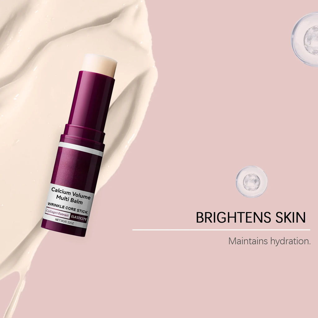 Moisturizing Skincare Stick Makeup Balm Calcium Volume Oil Control Shrink Pores Firming Lifting Smooth Texture Brightening 9g