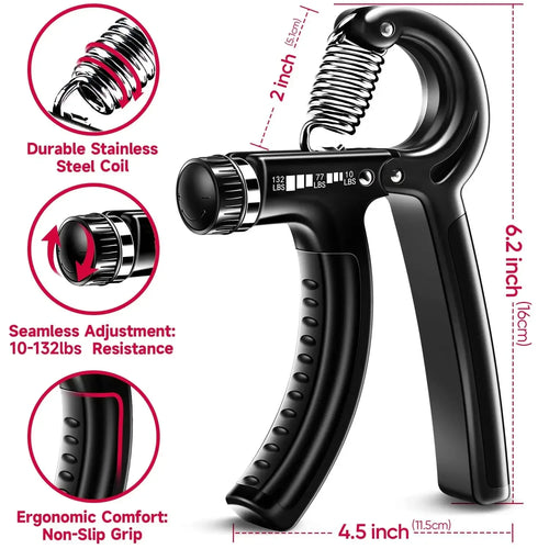 5-60Kg Adjustable Heavy Hand Gripper Fitness Hand Exerciser Grip Wrist Training Finge