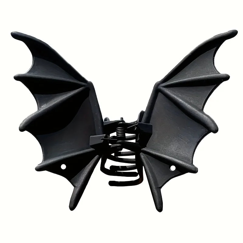Gothic Bat Hair Clip Halloween Matte Black Gothic Punk-Style Animal Print Hairpin