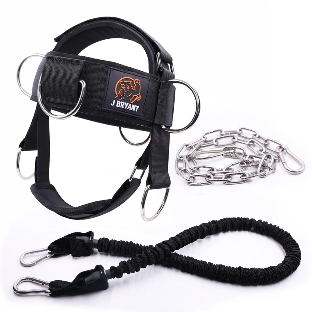 Adjustable Neck Harness for Resistance Bands & Weightlifting Multi-Directional Neck Training