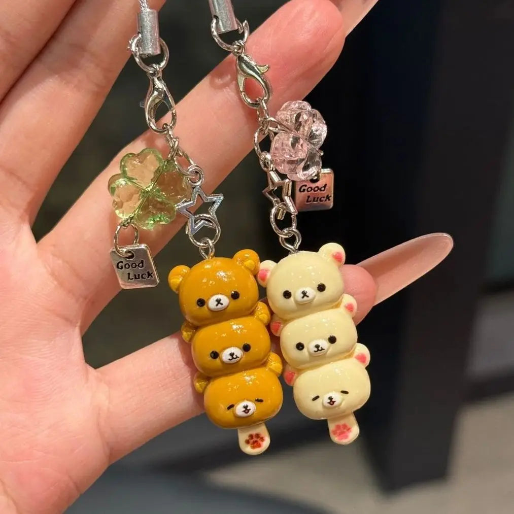 Cute Bear Phone Charms Pendant Kawaii Anime Keychain Accessories