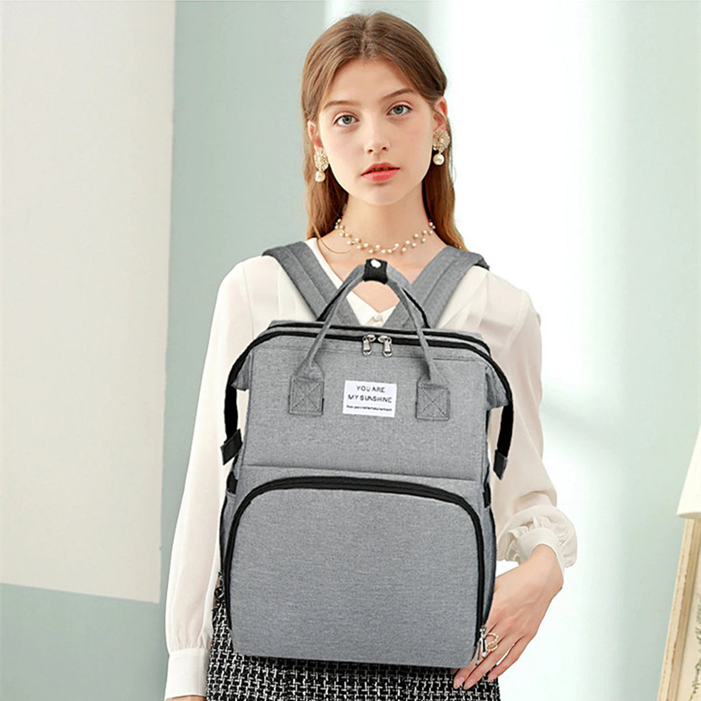 Foldable Bed Diaper Bag with Double Shoulder