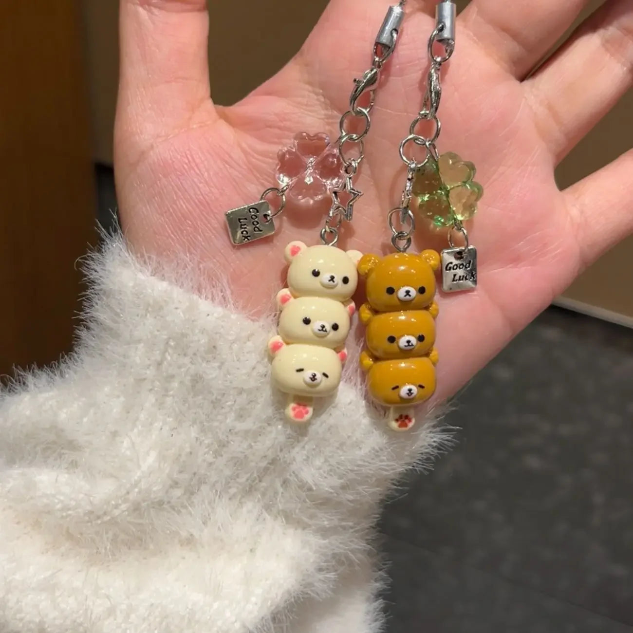 Cute Bear Phone Charms Pendant Kawaii Anime Keychain Accessories