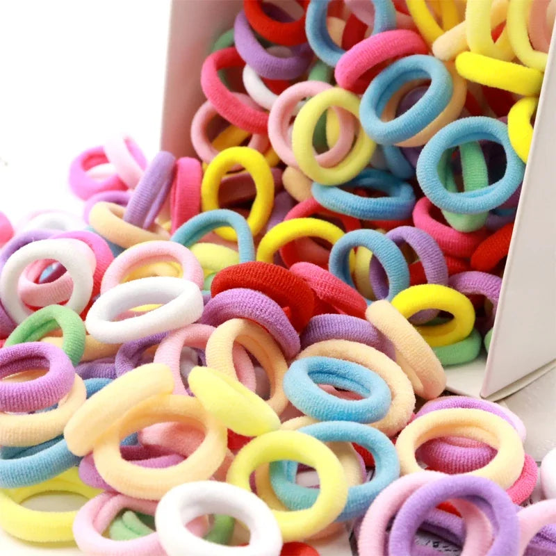 100/200PCS Women Girls Colorful Nylon Elastic Hair Bands Ponytail Hold Small Hair Tie