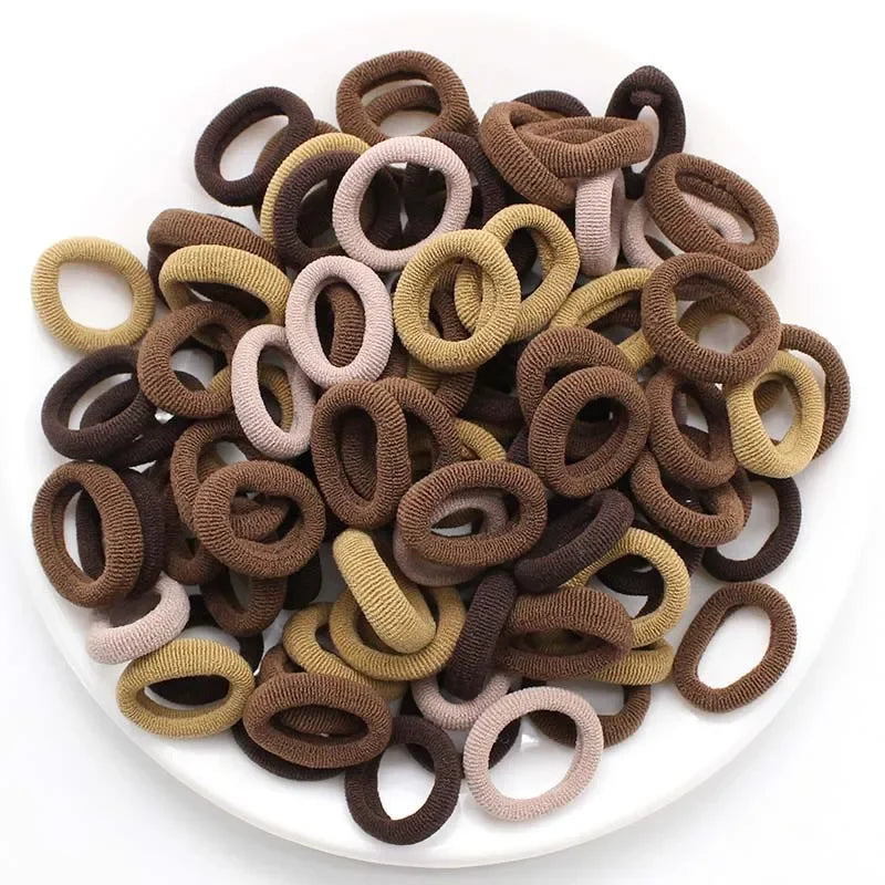 100/200PCS Women Girls Colorful Nylon Elastic Hair Bands Ponytail Hold Small Hair Tie