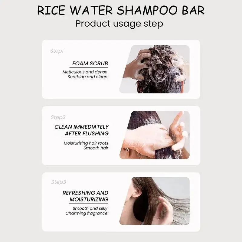 Organic Rice Shampoo Soap Bar Oil Free Conditioning Soap Rice Water Protein Nourishing