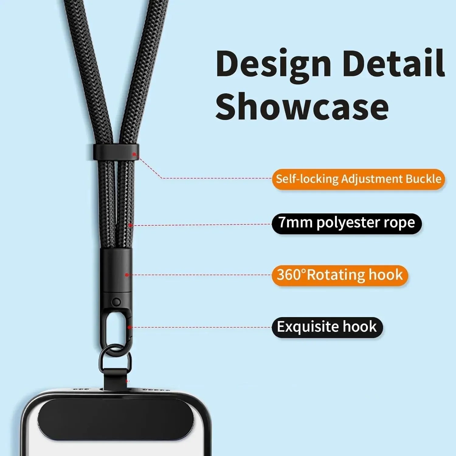 Universal Adjustable Mobile Phone Lanyard Short Wrist Strap