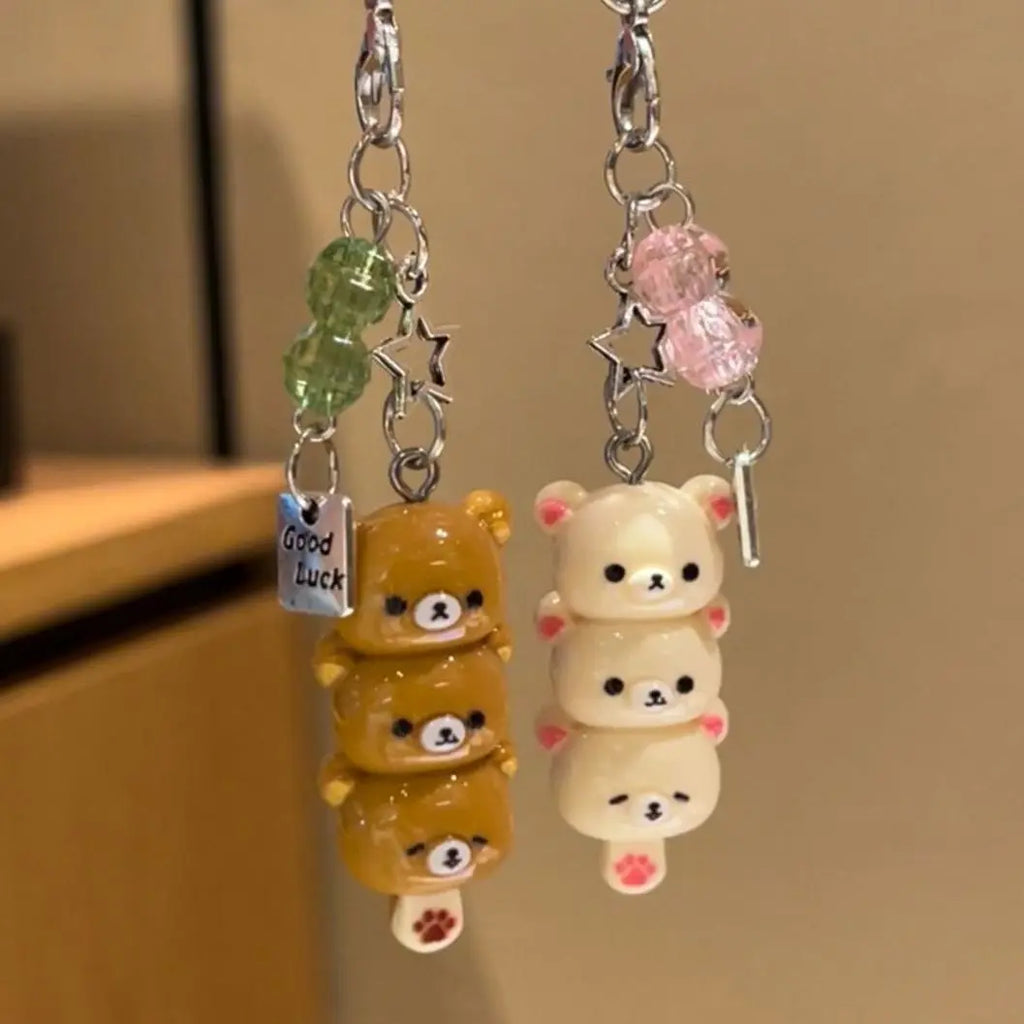 Cute Bear Phone Charms Pendant Kawaii Anime Keychain Accessories