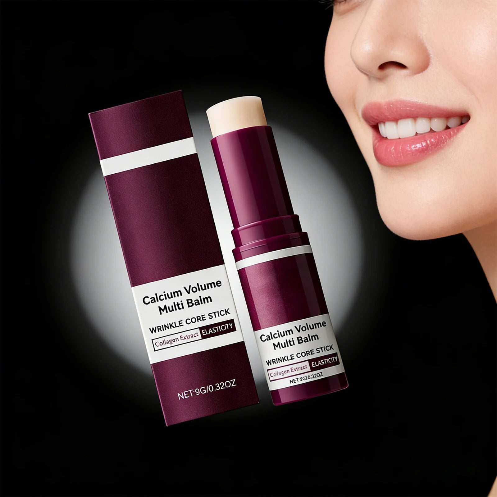 Moisturizing Skincare Stick Makeup Balm Calcium Volume Oil Control Shrink Pores Firming Lifting Smooth Texture Brightening 9g