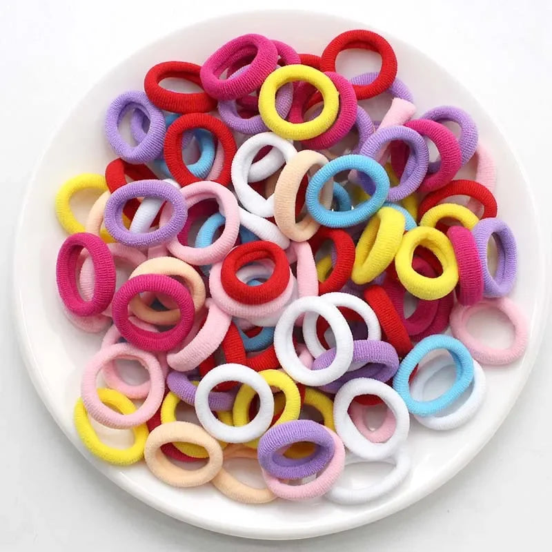 100/200PCS Women Girls Colorful Nylon Elastic Hair Bands Ponytail Hold Small Hair Tie