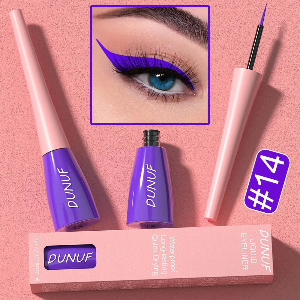 7ML Colourful Liquid Eyeliner Waterproof Lasting Matte Eyeliner Quick Drying Eyes Makeup Tools Black Pink Eyeliner beauty Cosmet