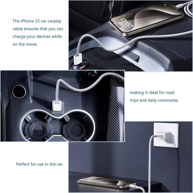 1pcs-5pcs 60W PD USB-C to USB C Fast Charger Cable For Apple