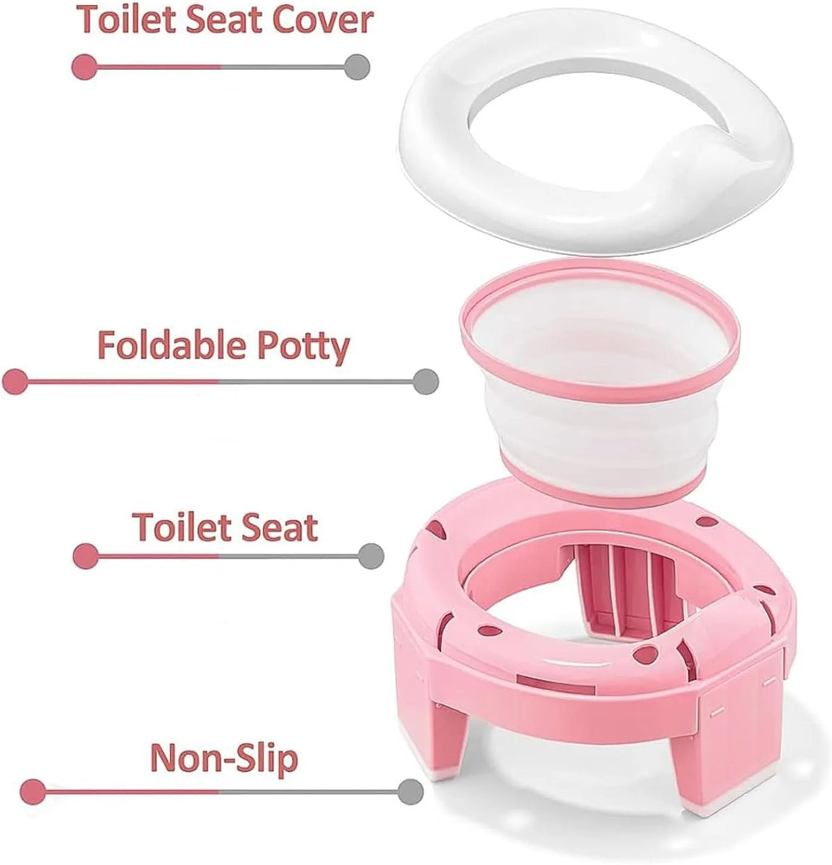 3 in 1 Baby Toilet Seat Children Foldable Travel Potty With Bags
