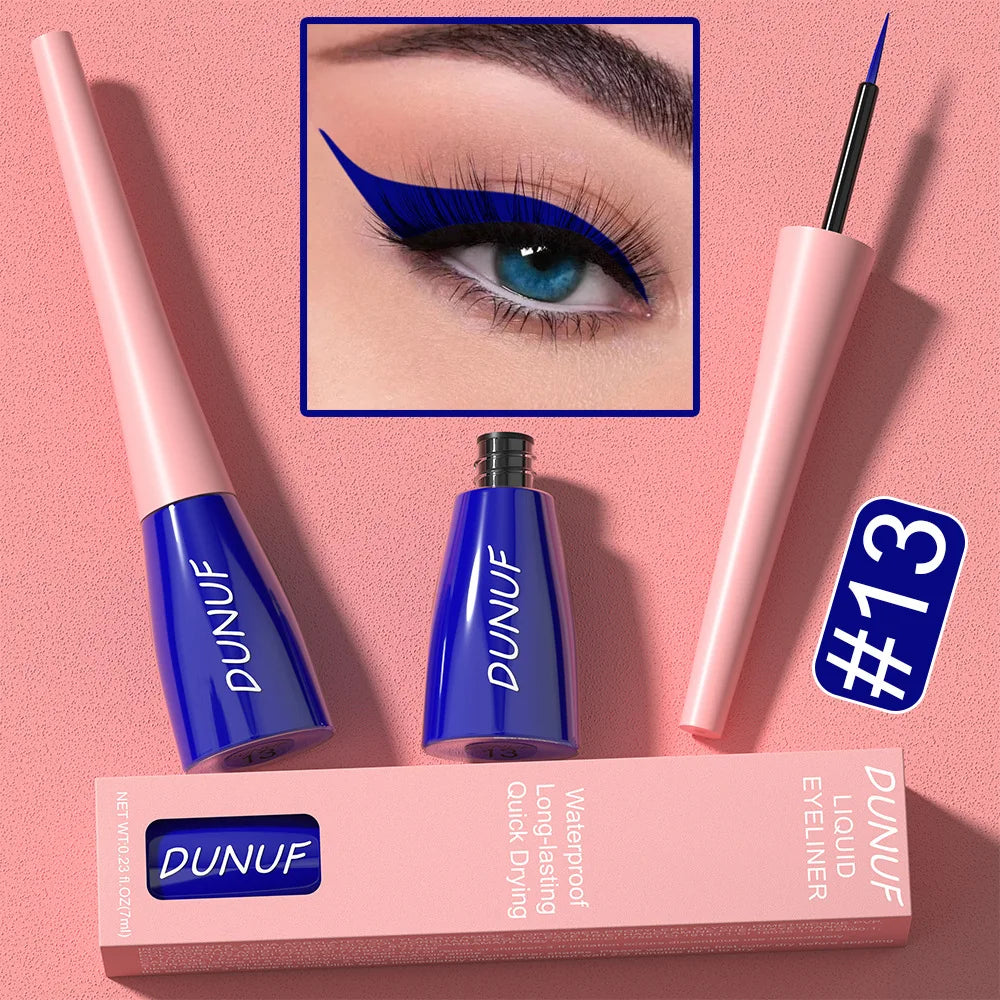 7ML Colourful Liquid Eyeliner Waterproof Lasting Matte Eyeliner Quick Drying Eyes Makeup Tools Black Pink Eyeliner beauty Cosmet