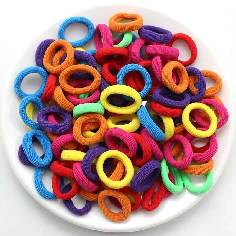 100/200PCS Women Girls Colorful Nylon Elastic Hair Bands Ponytail Hold Small Hair Tie