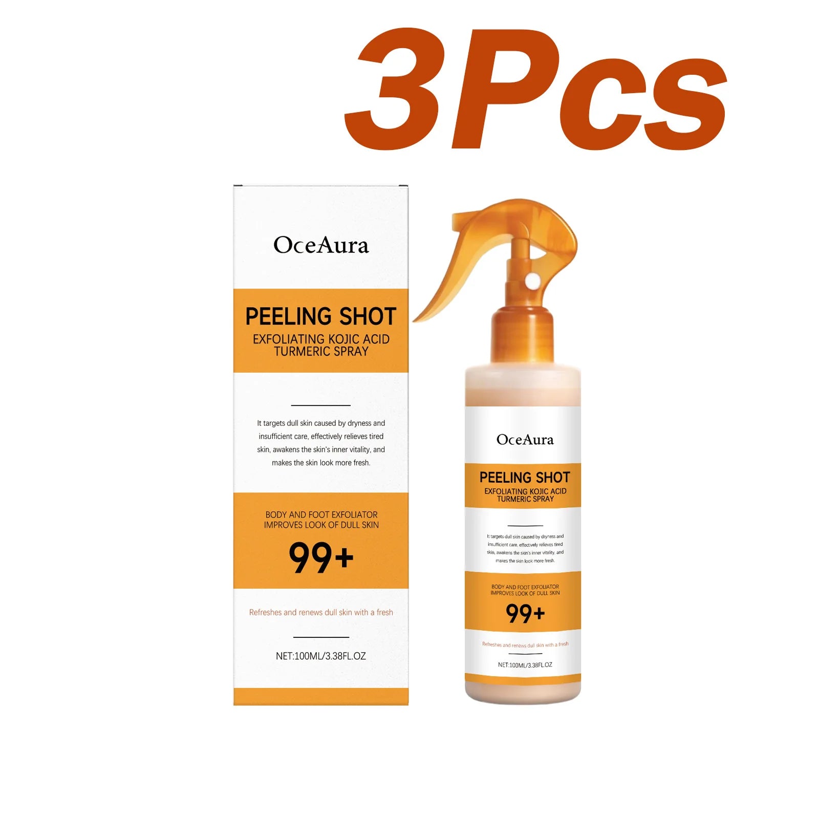 Body Keratin Care Kojic Acid Turmeric Spray Gently Exfoliating Peeling