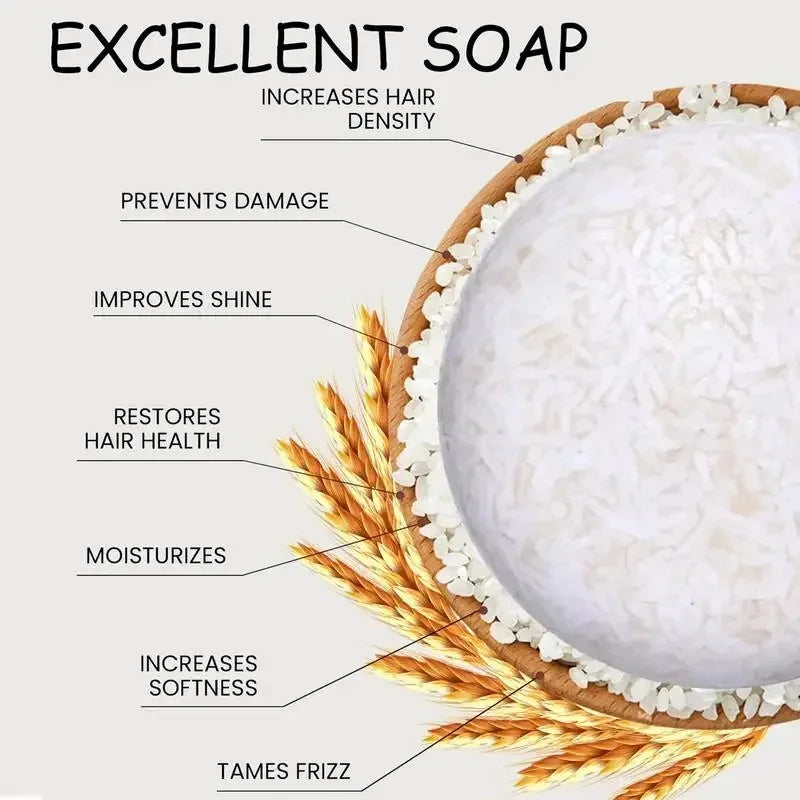 Organic Rice Shampoo Soap Bar Oil Free Conditioning Soap Rice Water Protein Nourishing
