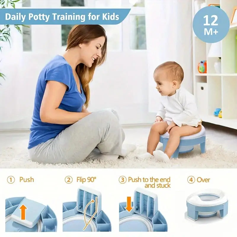 3 in 1 Baby Toilet Seat Children Foldable Travel Potty With Bags