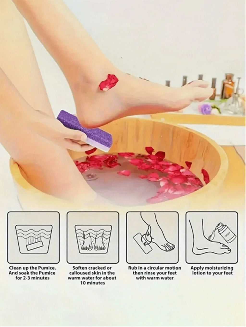 Premium Foot Care Set (2 Pcs): Natural Pumice Stone & Dual-Sided Foot File