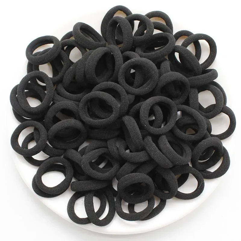 100/200PCS Women Girls Colorful Nylon Elastic Hair Bands Ponytail Hold Small Hair Tie