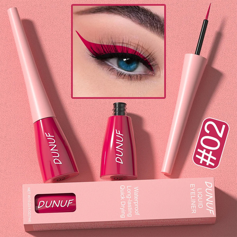 7ML Colourful Liquid Eyeliner Waterproof Lasting Matte Eyeliner Quick Drying Eyes Makeup Tools Black Pink Eyeliner beauty Cosmet
