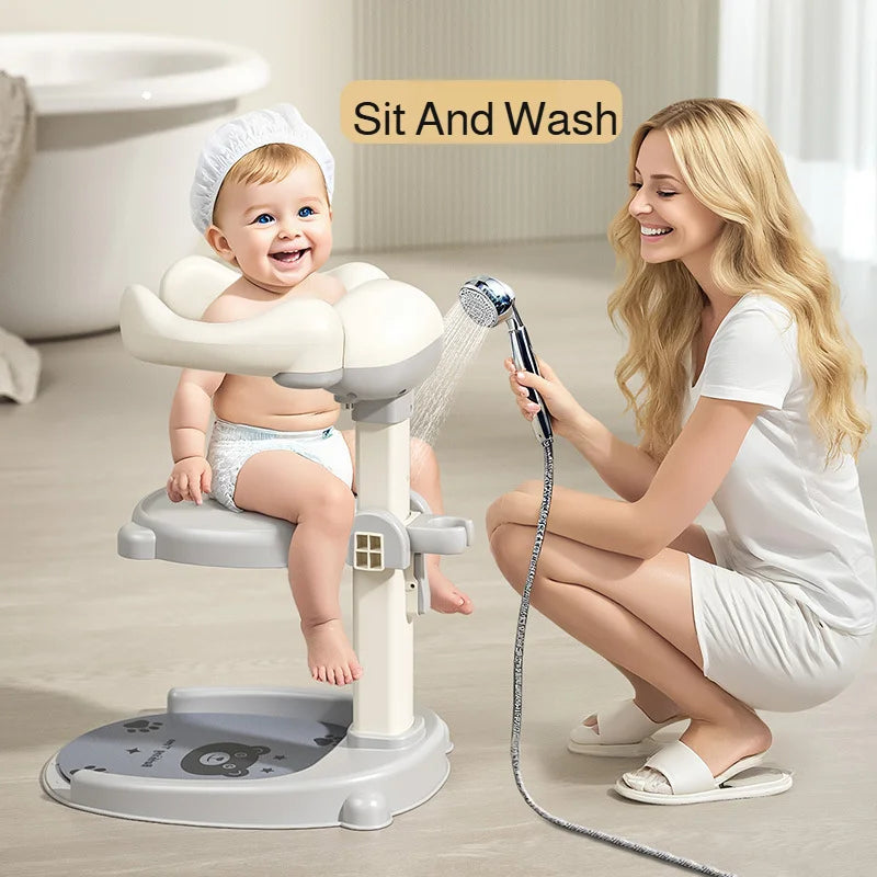 Baby Standing Shower Stand Adjustable Children's Bath Device Household Non-Slip