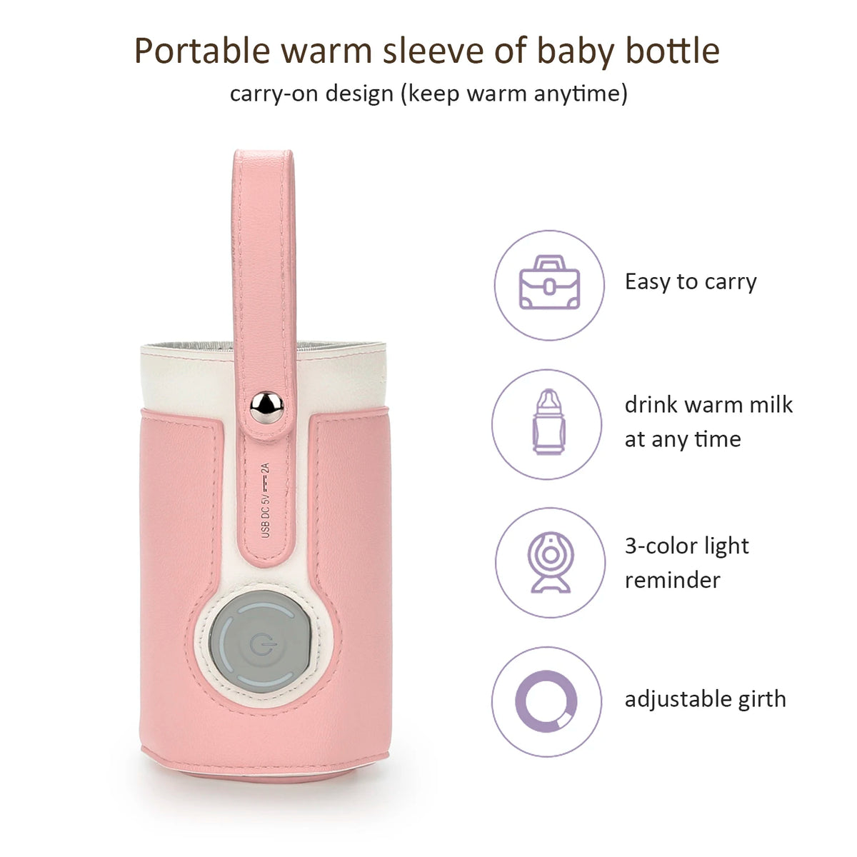 3 Temperature Adjustable Portable Baby Bottle Warmer