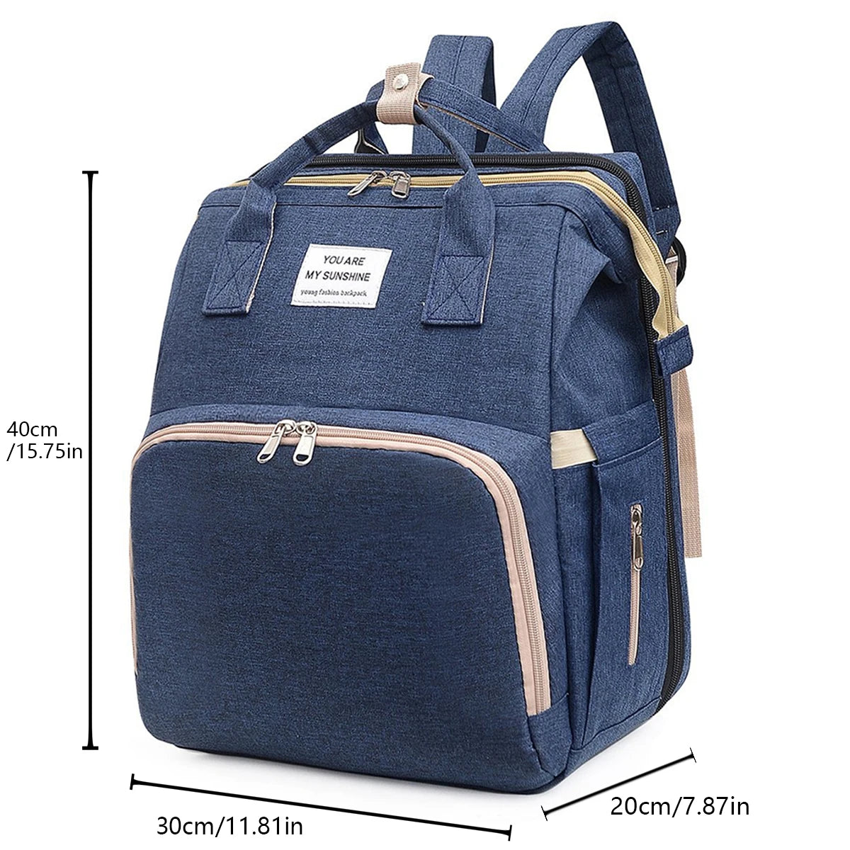 Foldable Bed Diaper Bag with Double Shoulder