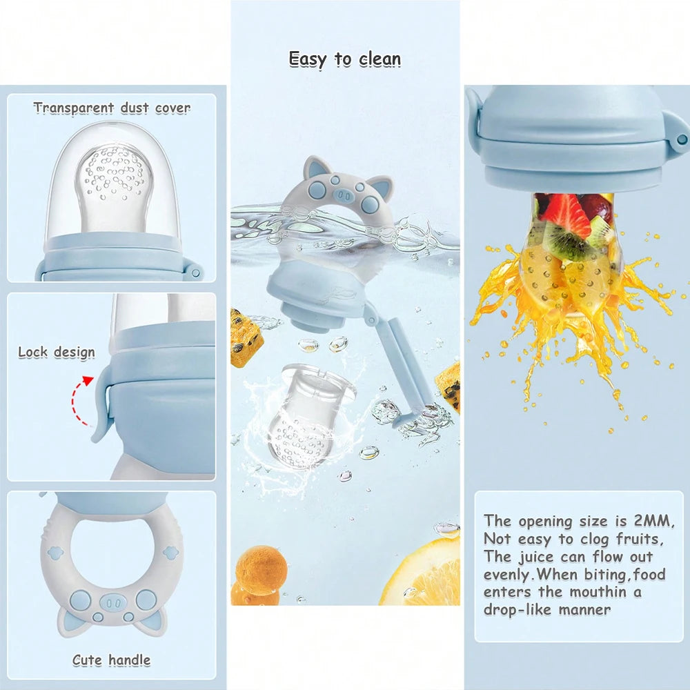 4pcs/set Silicone Fruit & Vegetable Feeder for Infants and Toddlers 6-36 months Food Grade Teething
