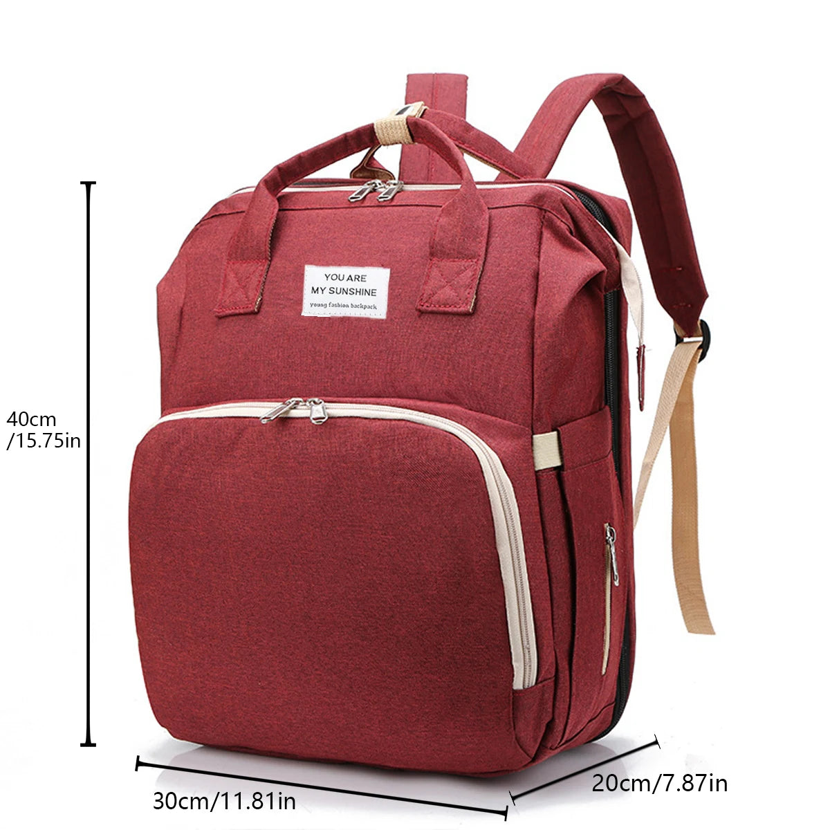 Foldable Bed Diaper Bag with Double Shoulder